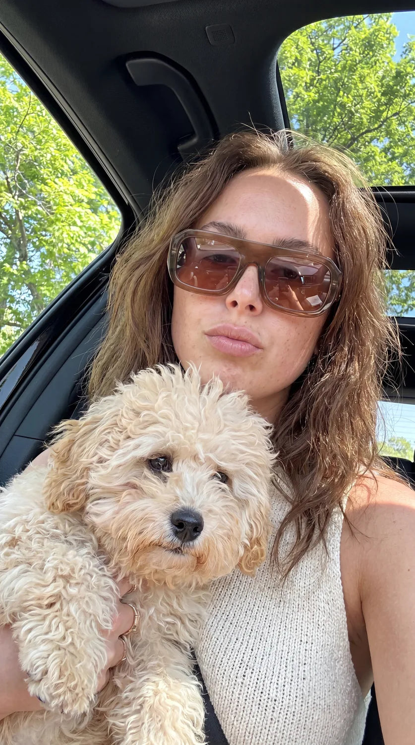 An owner and dog from the BARKLO family